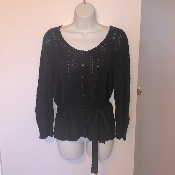 Nine West brown cardigan with sash, L - Picture 1 of 4